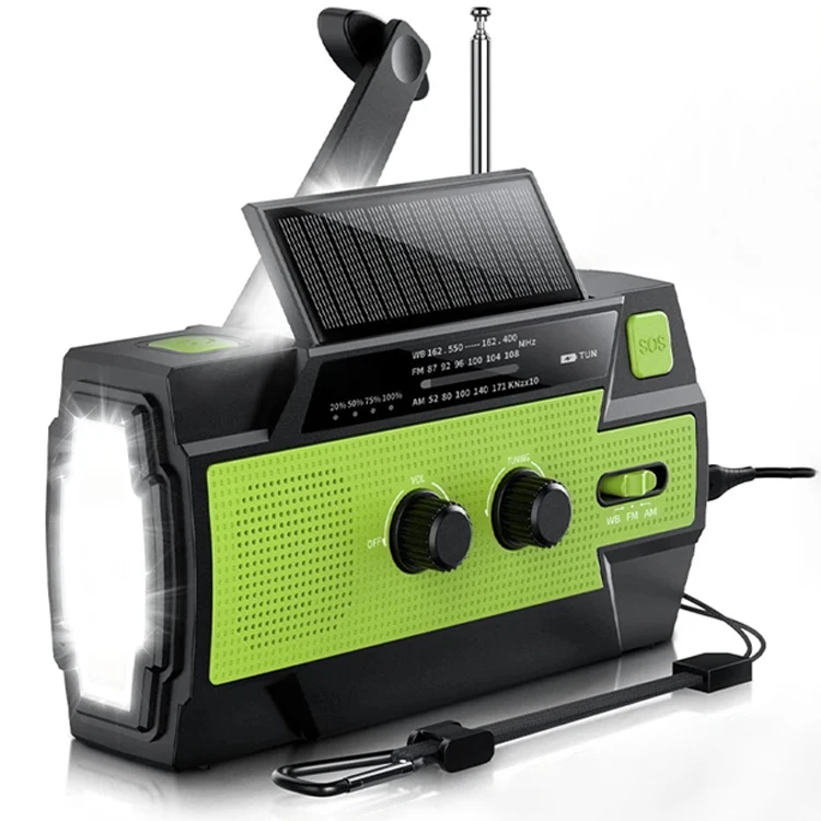 Survival Camping Hiking Dynamo Rechargeable Solar Radio Portable Hand Crank And Light with Usb