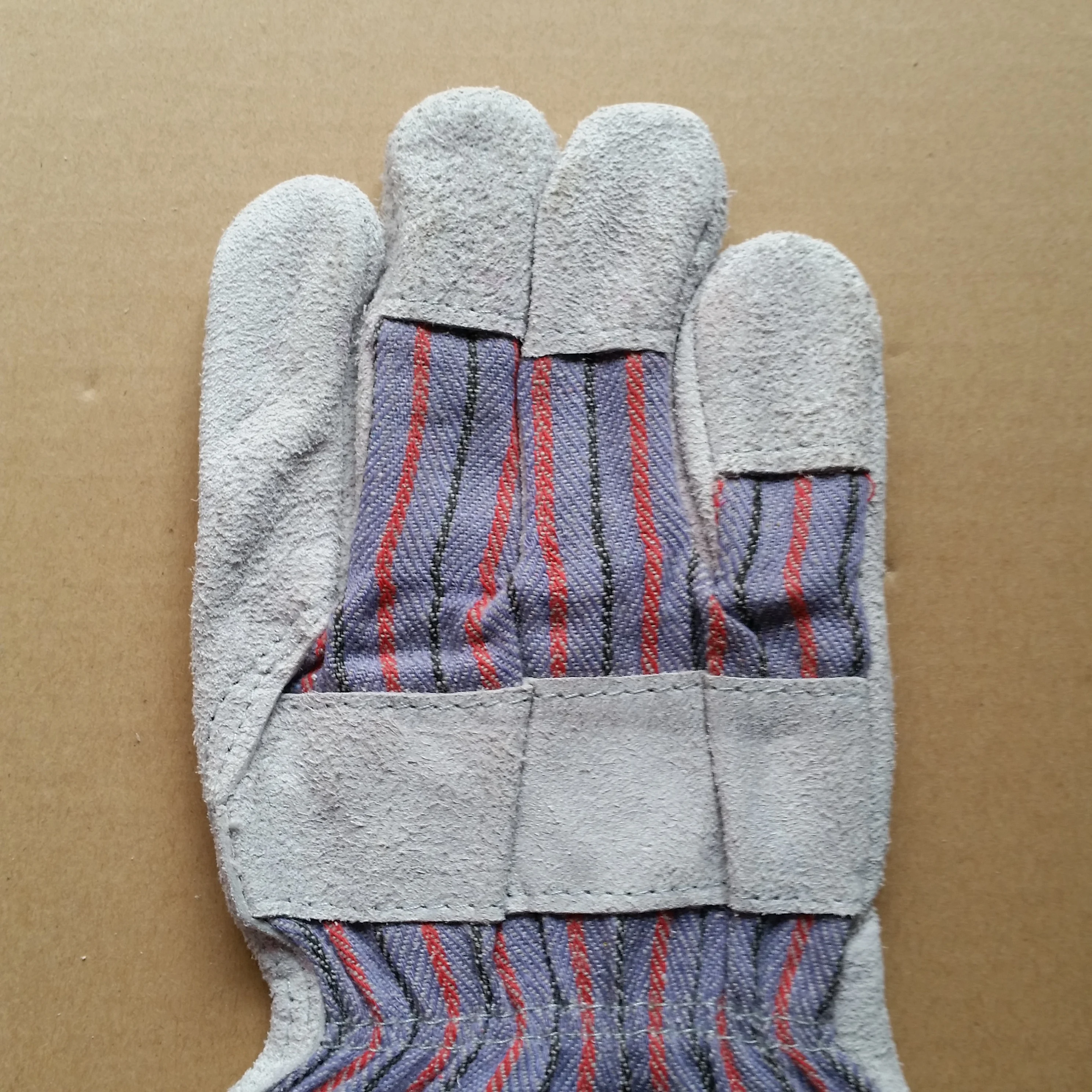 Factory price full palm half hand safety  garden working splicing  split  cowhide leather gloves work mechanics