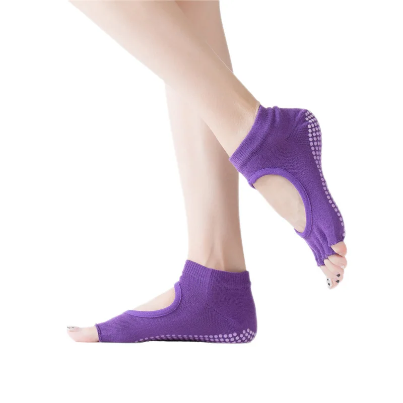 Jointop Cheap Eco-Friendly Cotton Half Open Five Finger Toe Plain White Yoga Sport Socks Custom Women