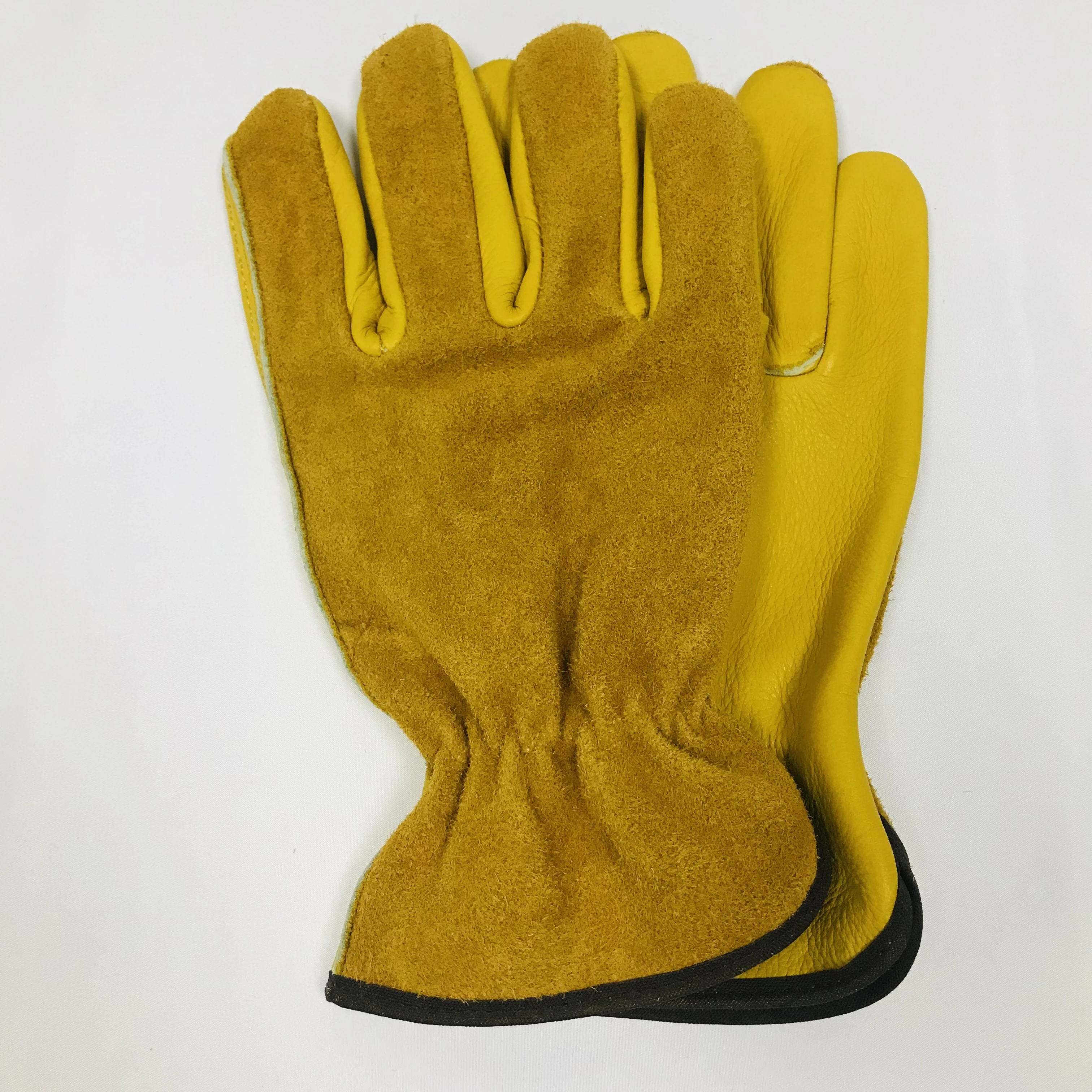 Custom Logo Cowhide Leather Camping Gardening Working  Construction Housework Wear Gloves Protective Gear Grip Bulk Men Women