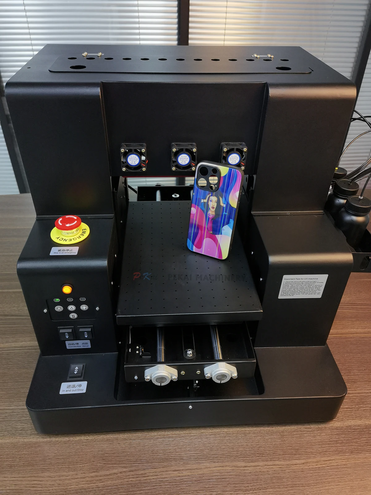 Newest 6 Cups Small UV Flatbed Printer A4 XP600 Printhead Varnish Printer for Phone case Pen card Lighters Bottle Glass Metal