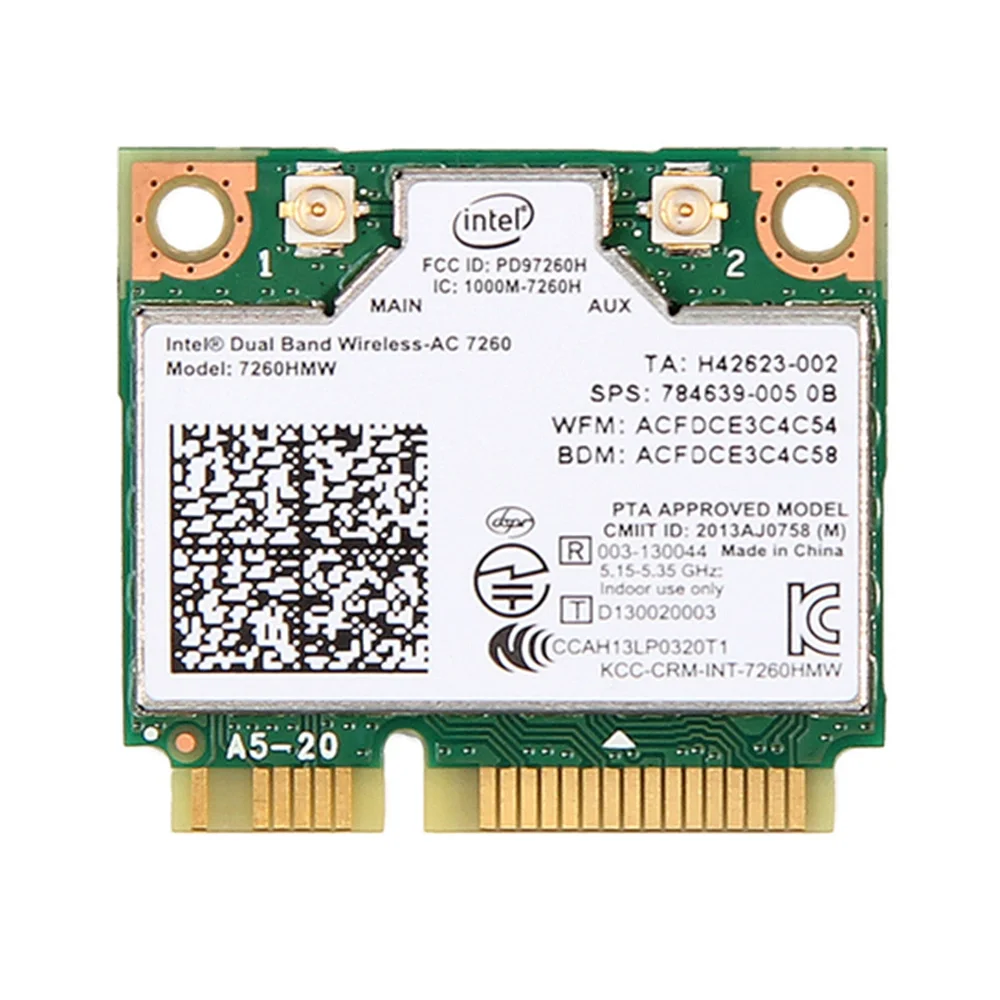 EDUP hot selling 802.11AC 867Mbps WiFi BT 4.0 MINI PCI-E Wireless-AC In-tel 7260AC 7260HMW