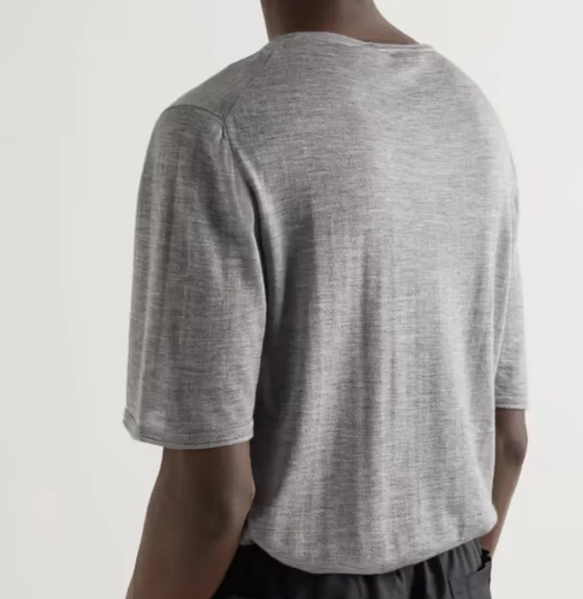 Cashmere Shirt Man Cashmere Short Sleeve Sweater Knitted O-Neck Men T-shirt