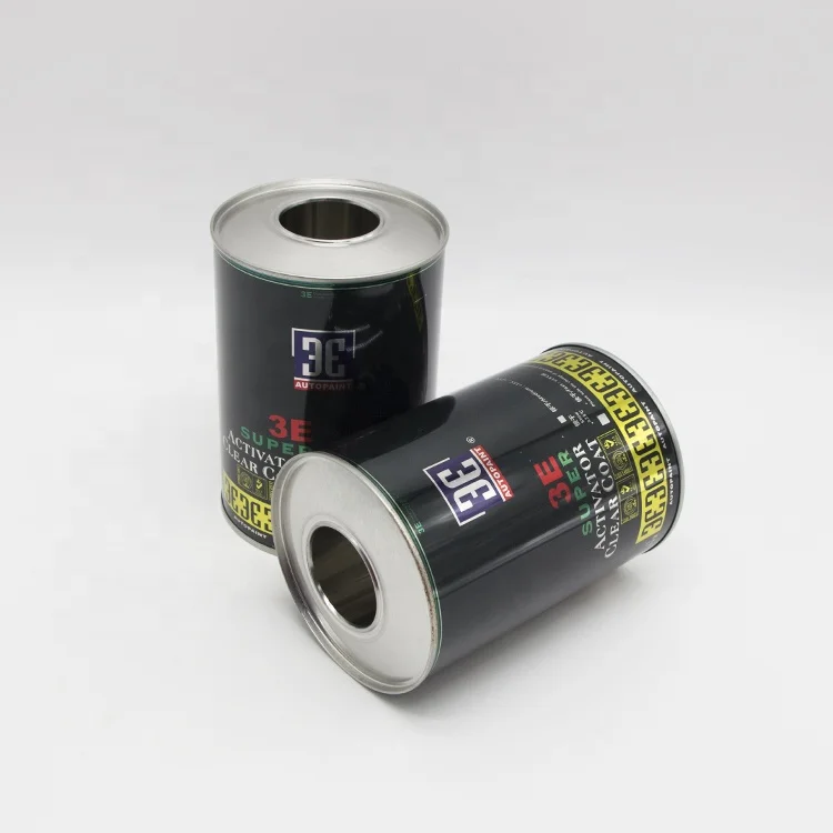 800ml 1l Empty round metal drum for engine oil/metal lubricating oil tin can for sale