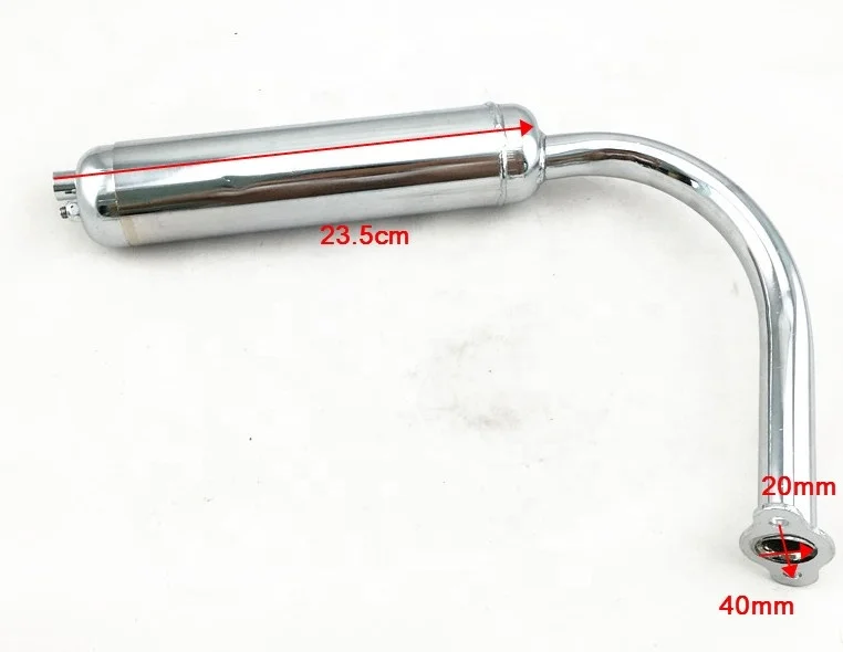 chrome motorized bicycle exhaust pipe for gas bike engine 49cc 66cc 80cc muffler