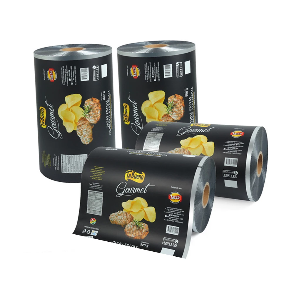 Laminated Plastic Roll Film, PE Packaging Mylar Roll Film Color Printed Sachet Film Roll Plastic Rollstock, Printed Roll Stock