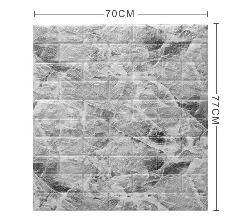Gray Stone Brick Wall Panel Stick on Self-Adhesive Peel and Stick Removable Home Decoration