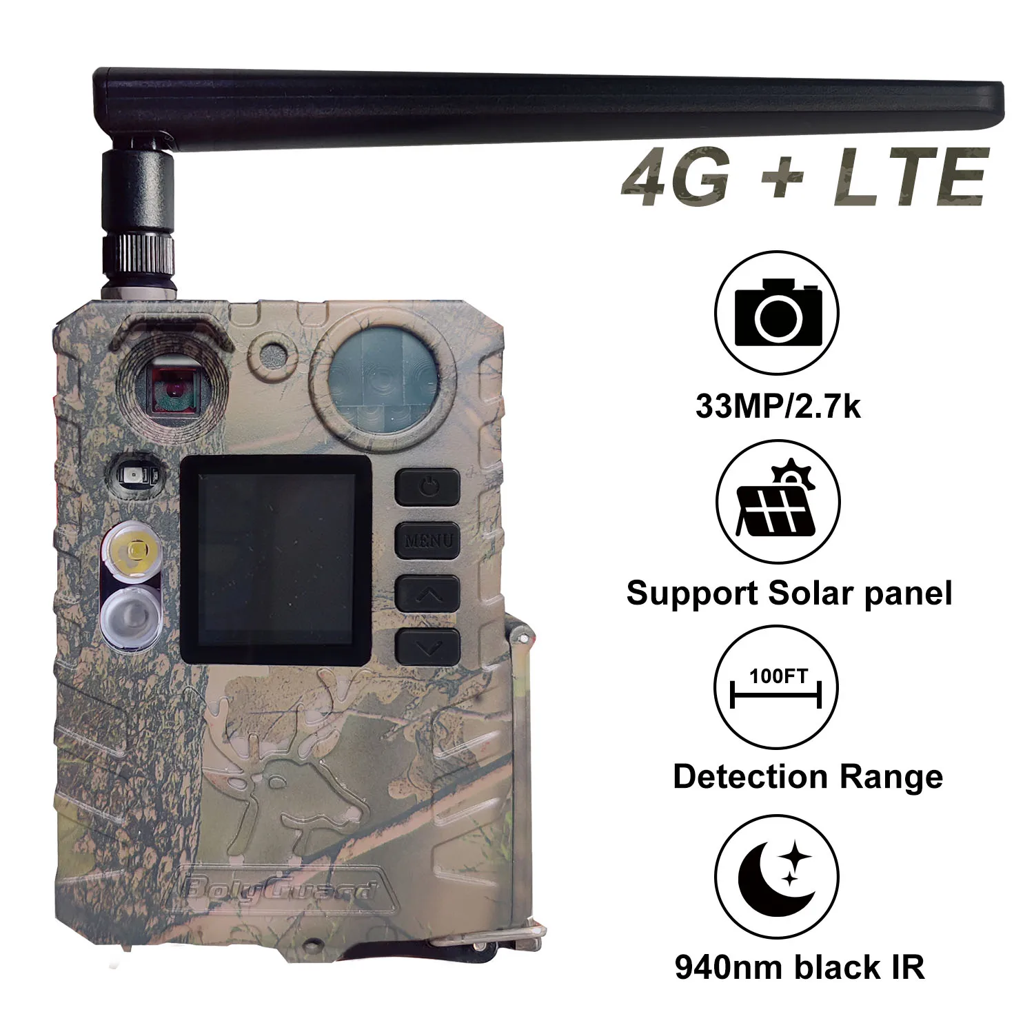 Boly BG410-M 33MP Image Resolution and 2.7K Video Economical 4G Wireless Camera Portable Hunting Trail Camera