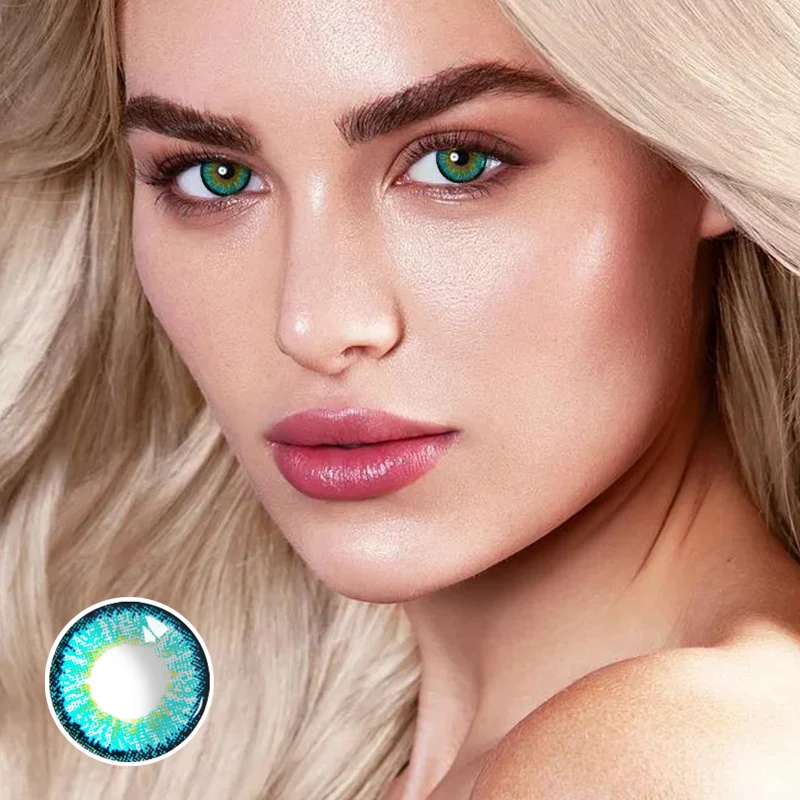 Cute Glitter Blue Color Contact Lens Contact Lenses Hot Selling Eye Contacts Cosmetic Soft Lens Size 14.2 Mm