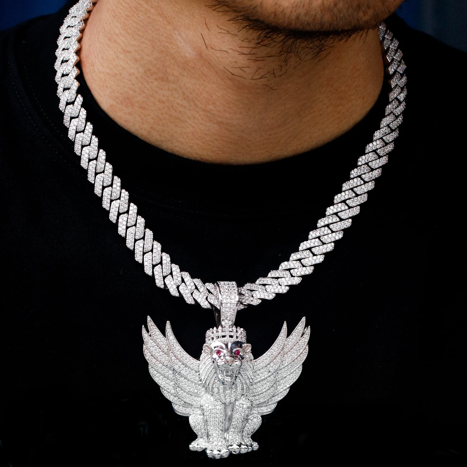 2021 New Arrival Men Diamond Pendant Jewelry Big Venice San Marco Flying Lion Pendant Iced Out CZ Pendant