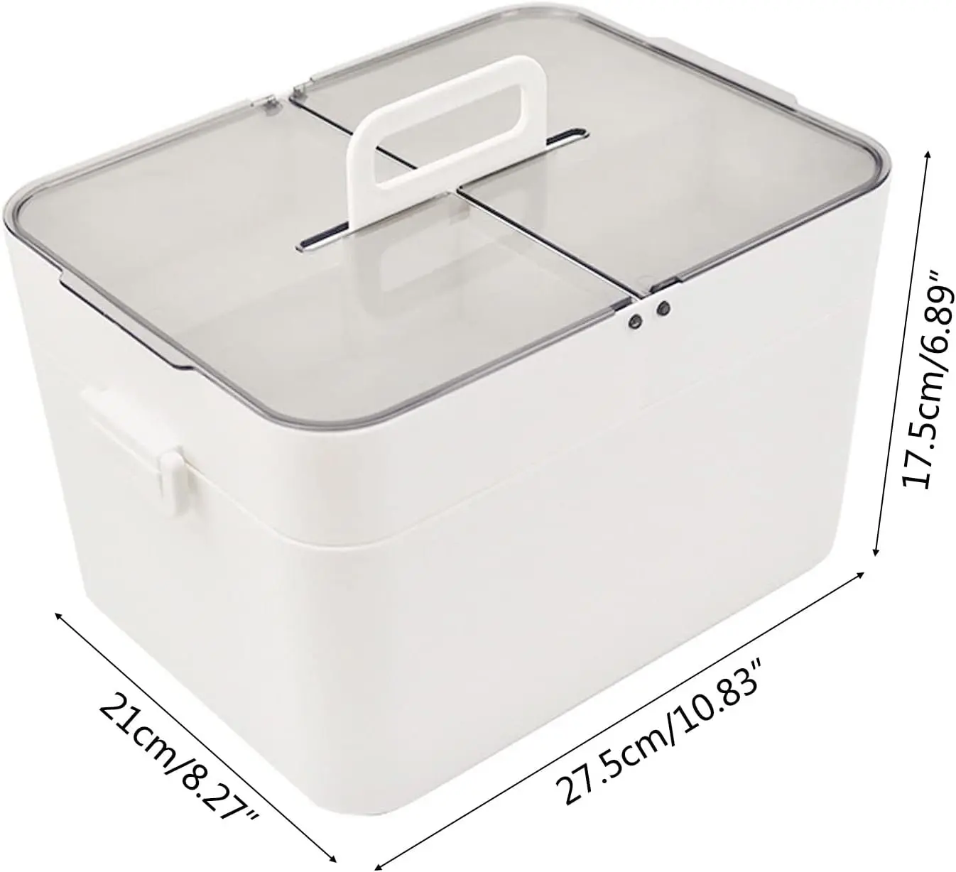 2 Layer First Aid Kit Plastic Medicine Pharmacy Sewing Storage Box Home Dorm Organization Makeup Organizer Bins with Handle