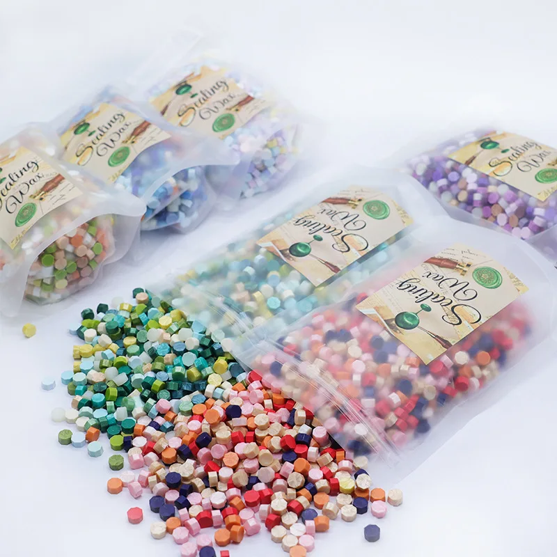 Hot Wine Red New 40 Colors Collection Octagon Wax Seal Beads In Bulk in 1kg