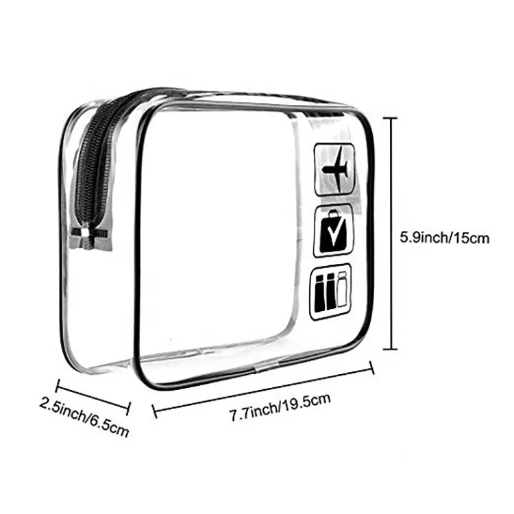 clear zipper waterproof cosmetic bag clear pvc makeup bag transparent pvc cosmetic bag travel pouch