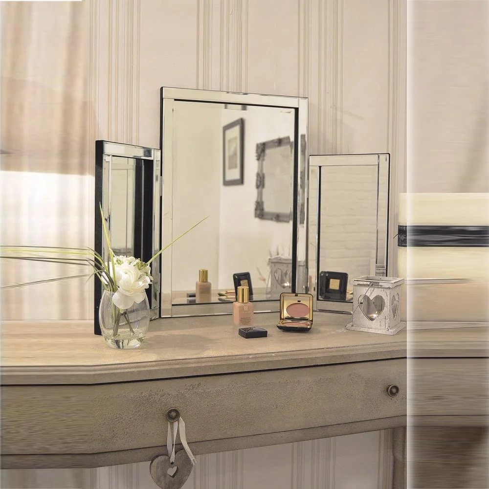 Gorgeous venetian mirror floating wave shape tripple make up mirror