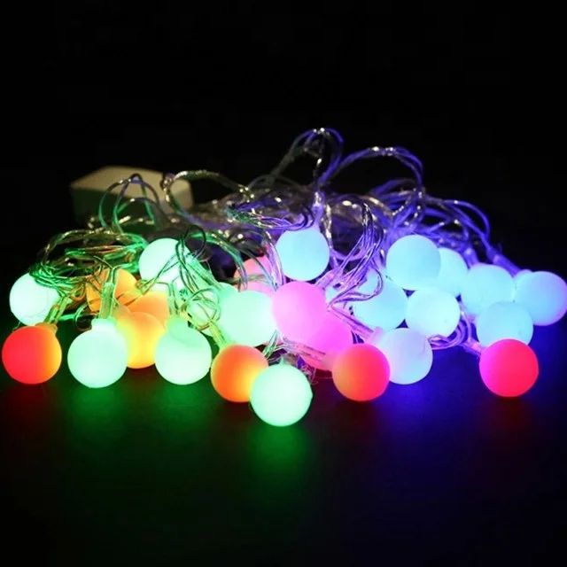 Outdoor led lighted 40mm balls string light cotton balls