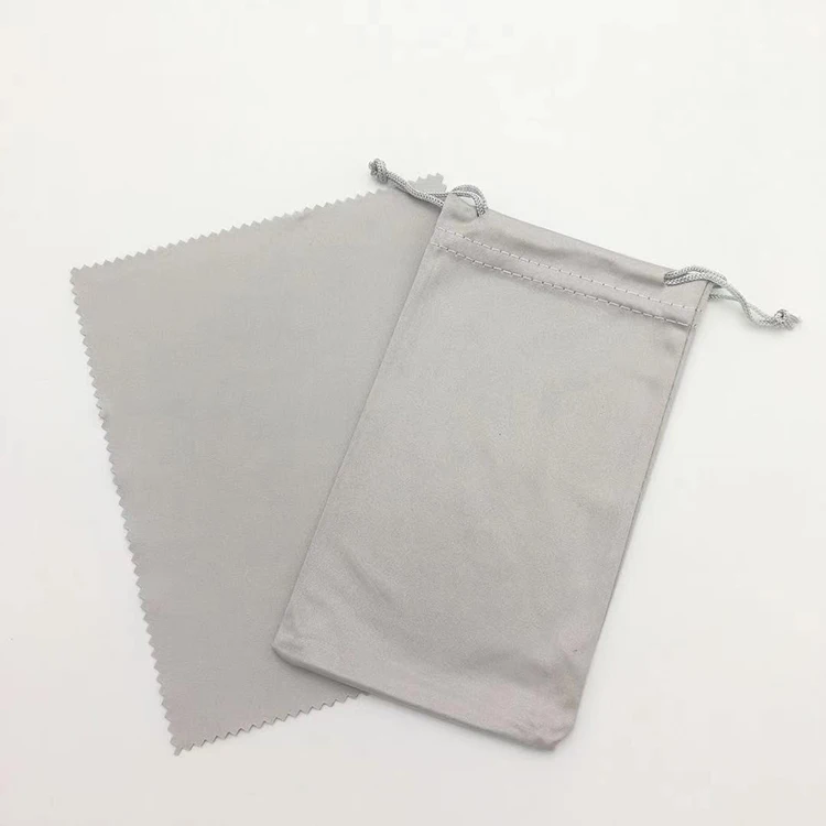 Custom Full Color Printing Microfiber Eyeglasses/ Sunglasses Soft Drawstring Bag