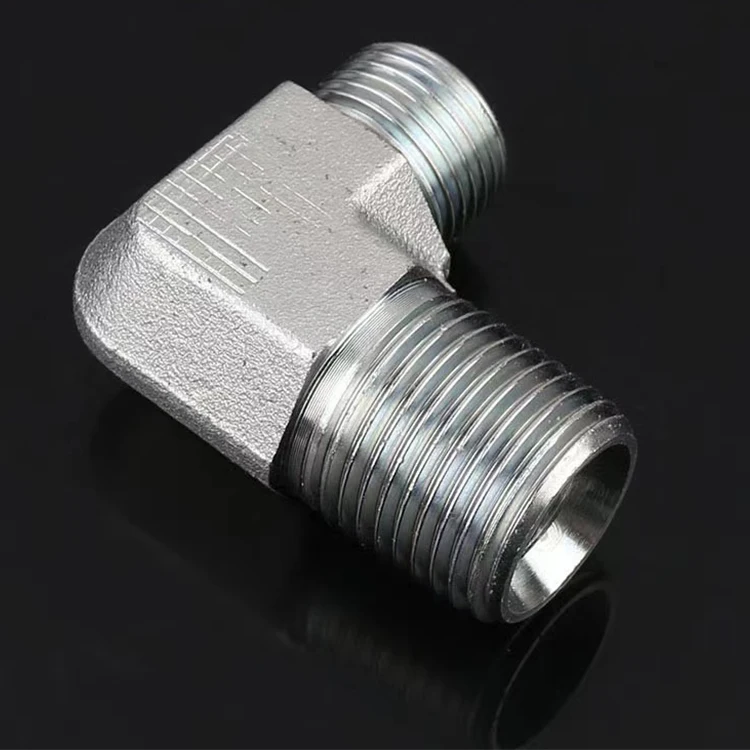 Углеродистая сталь 90 градусов локтевой 1/4 JIC Male to 1/8 NPT Мужской резьбовой мужской гидравлический шланг адаптер