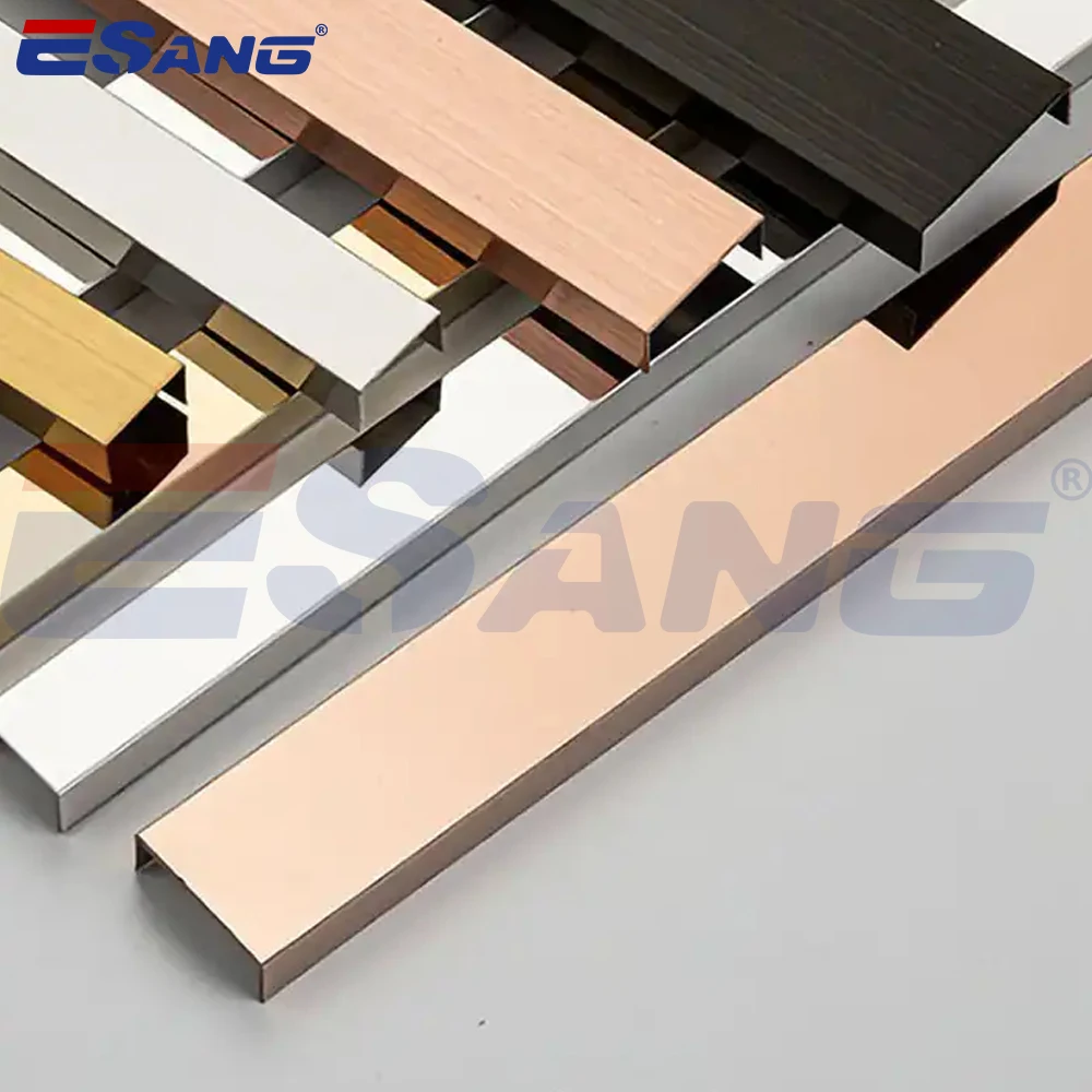 ESANG U Channel SS304 Brushed Polished Decorative Stainless Steel Tile Edge Trim 10MM