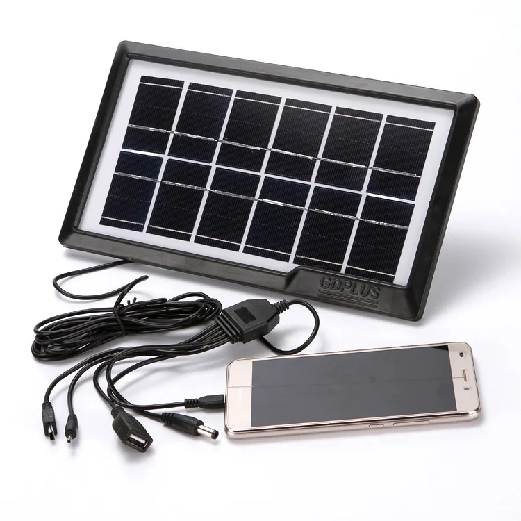 Outdoor Solar Panel lighting Home System with 5pc output usb for camping hiking