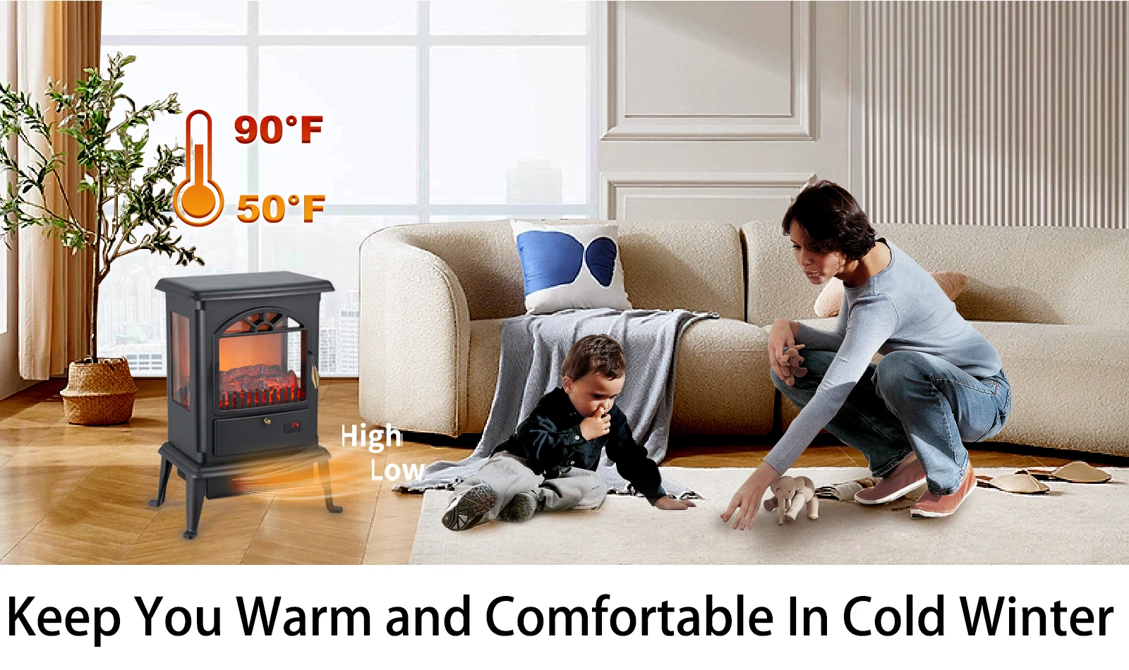 Chinese Manufacturer Indoor Decorative Decor Flame Resin Electric Fireplace with Remote Control