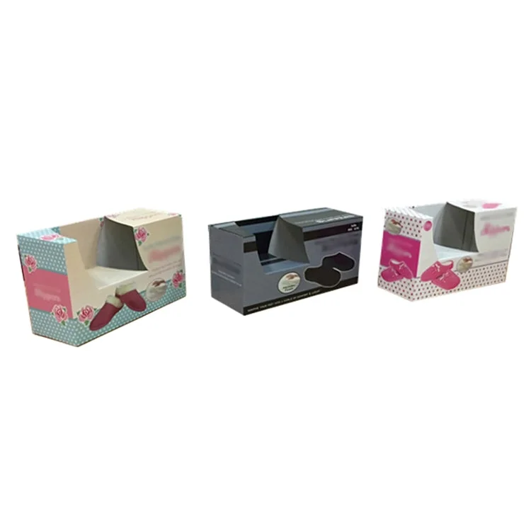 Fashion design Chinese customized printed recyclable Manufacturer  slipper Colored Corrugated Paper Shoe Box Packaging