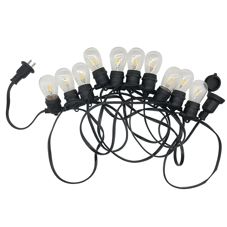 110-130V/220-240V Inline/Pendant Holders Decorative SJTW 18# 1800K-6500K  0.5W S14 String Light with U Shape LED Filament Bulb