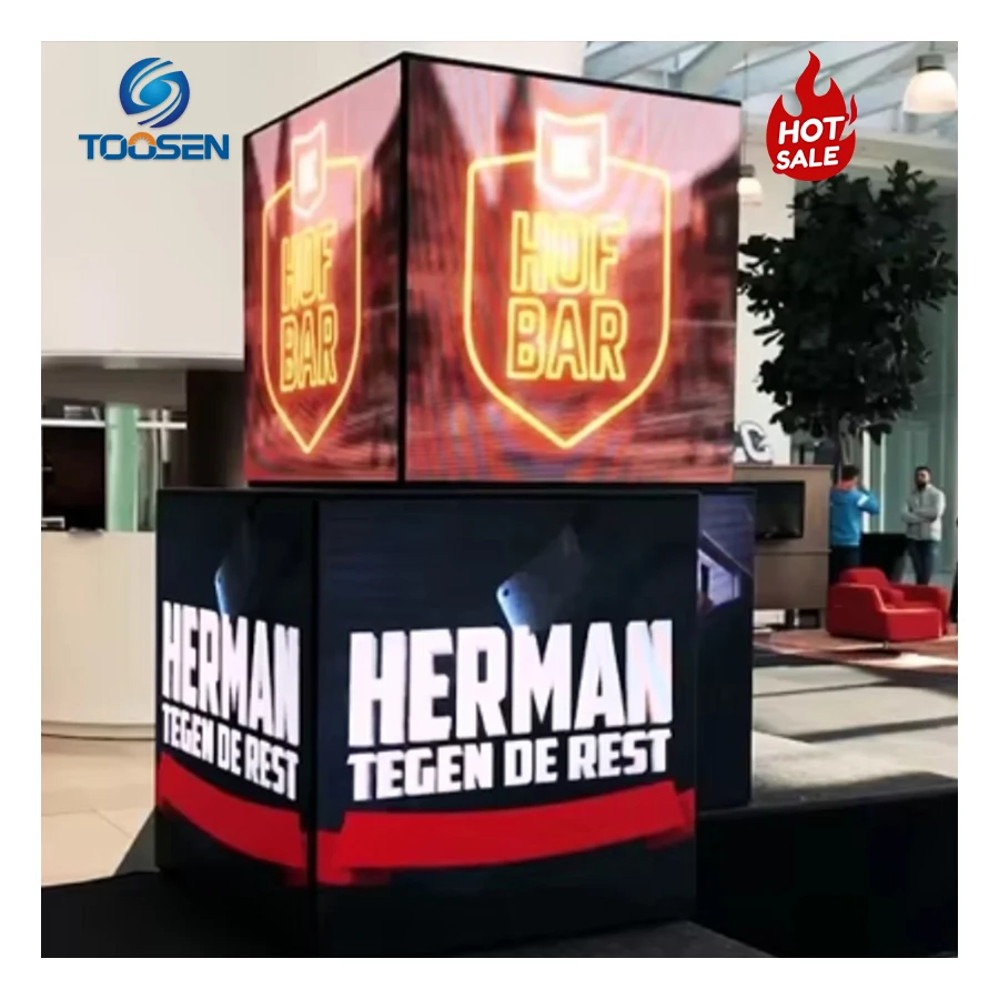 Factory Custom Size P3 Full Color Indoor HD 3D LED Cube Multi-faceted Cube Waterproof Rotating Magic Creative Cube LED Display
