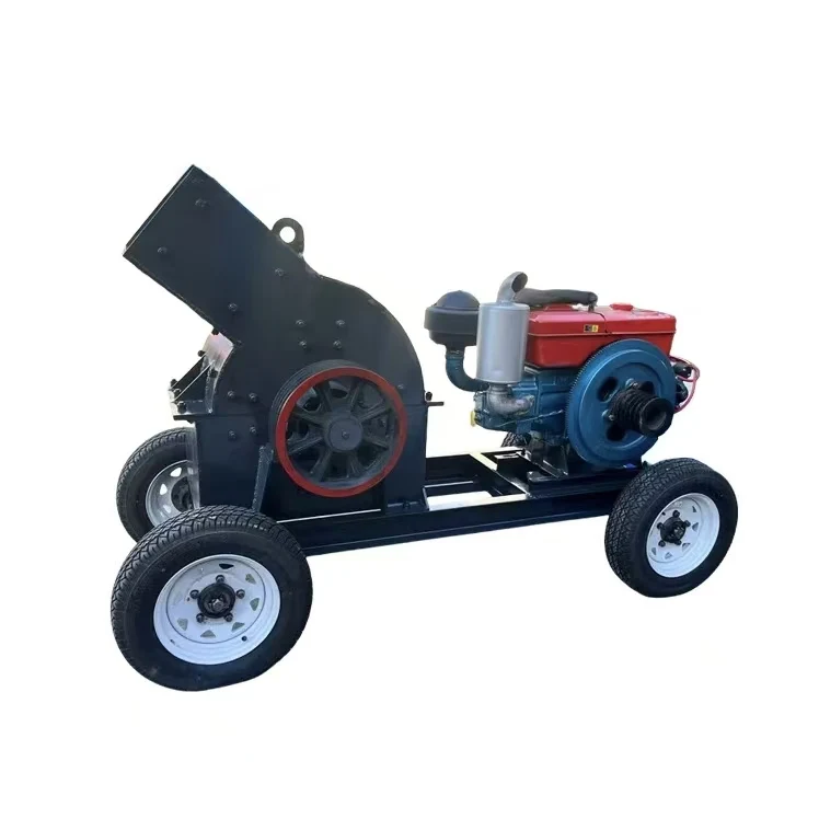 Small mobile hammer quartz gold rock portable crusher 50 tons per hour Electric motors and diesel engines