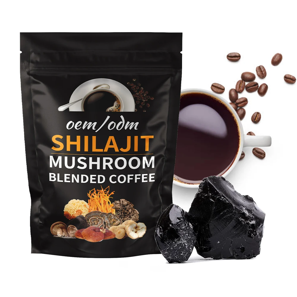 Экстракт грибов OEM Shilajit оптовая продажа розничная мгновенный кофе lingzhi здоровый черный для улучшения иммунной системы