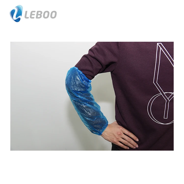 Machine Made Disposable Waterproof Protective LDPE Sleeve Cover Blue