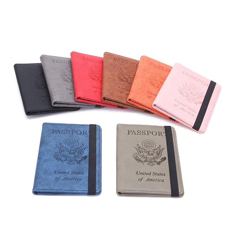Hot sale cheap travel rfid blocking custom logo slim passport holder wallet with SIM card