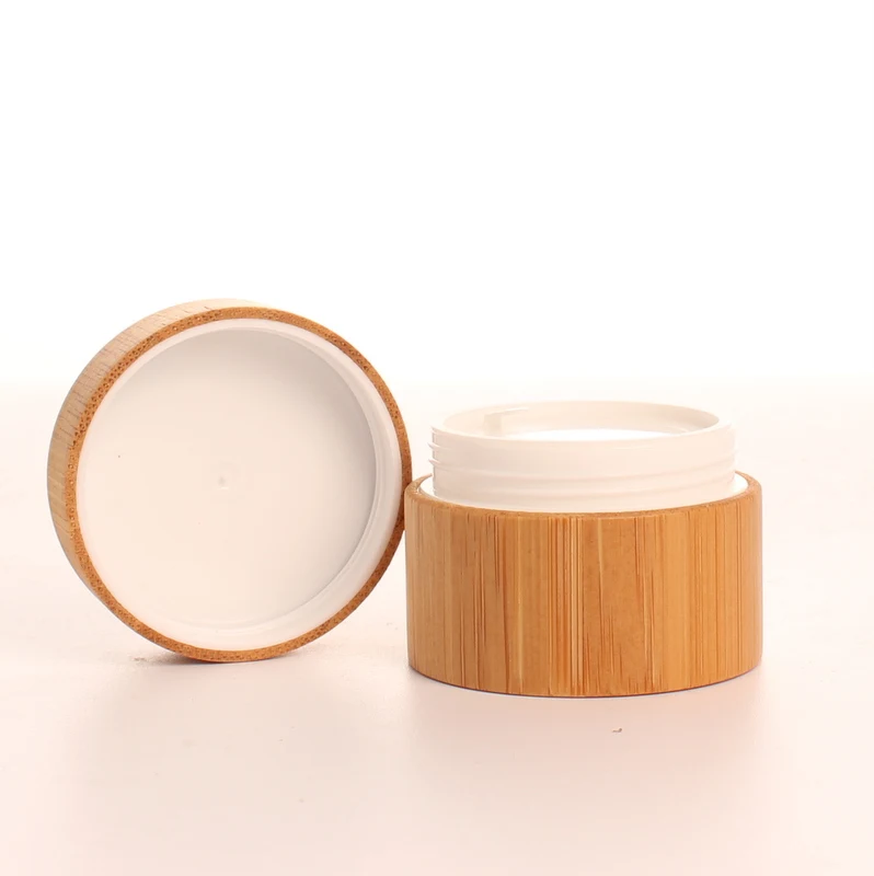 0.5 OZ Bamboo Lid Jar Lip Balm Scrub Packing Hand Cream Face Cream Jar with Bamboo Wooden Lid in Stock Ready to Ship