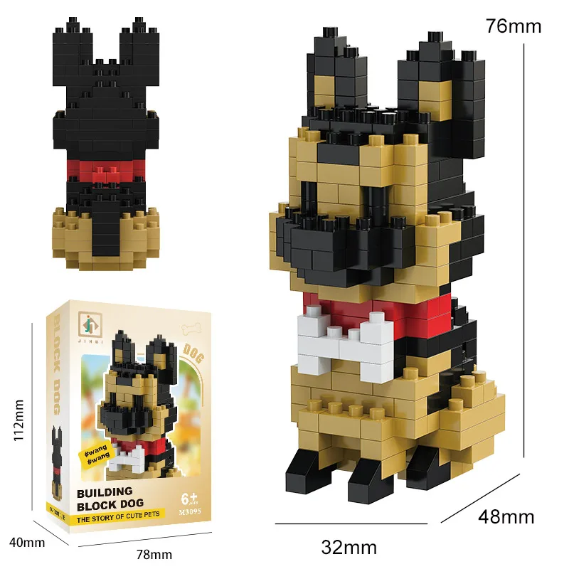 Mini Blocks Assembly Animal Model Shiba Dog Husky Diamond Bricks Schnauzer Kids Gifts Girls Christmas Present Pet Shop