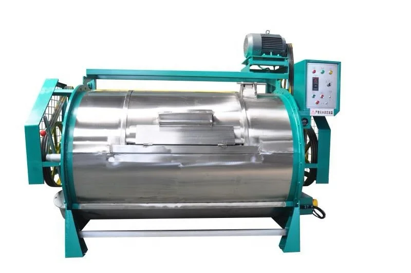 Horizontal industrial washing machine for garment enzyme and stone washing