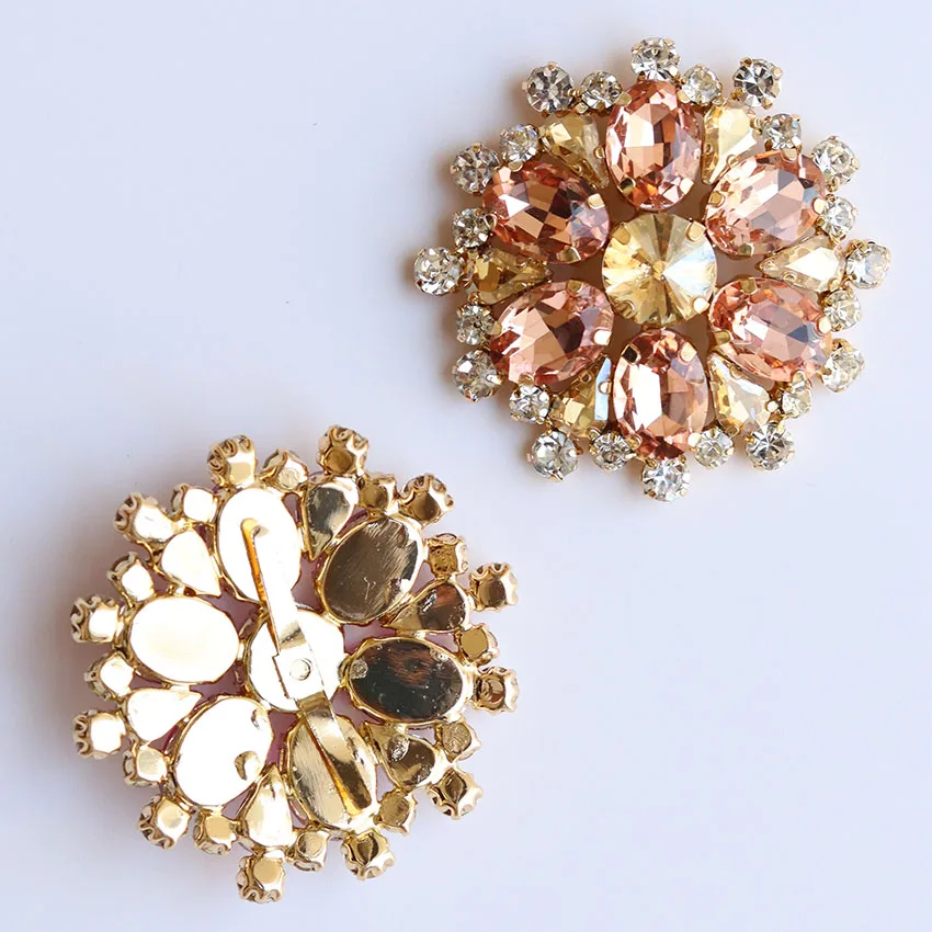 custom hand made glass rhinestones welding shoe decoration clips buckles for  shoe accessories