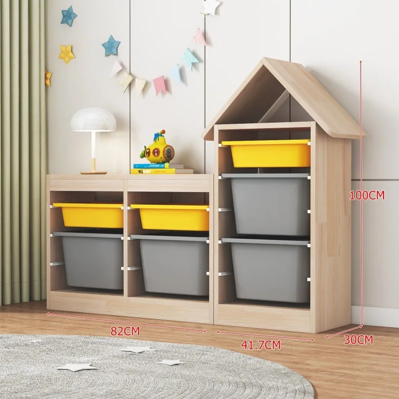 Eco-friendly Rectangle wood Kids Toy Storage Organizer Rack Toys Storage Drawers