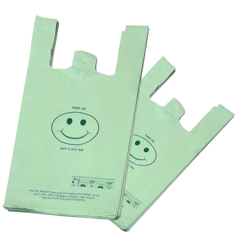 Factory Supply Compostable Garden Trash Bags Storage Container Inside Kitchen 13 Gallon T Shirt Type