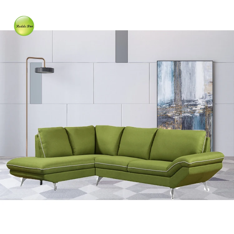 Modern European L Shape Living Room Set Luxury Fabric Sofa Solid Wood Hornbeam from Factory for Villa or Home Use