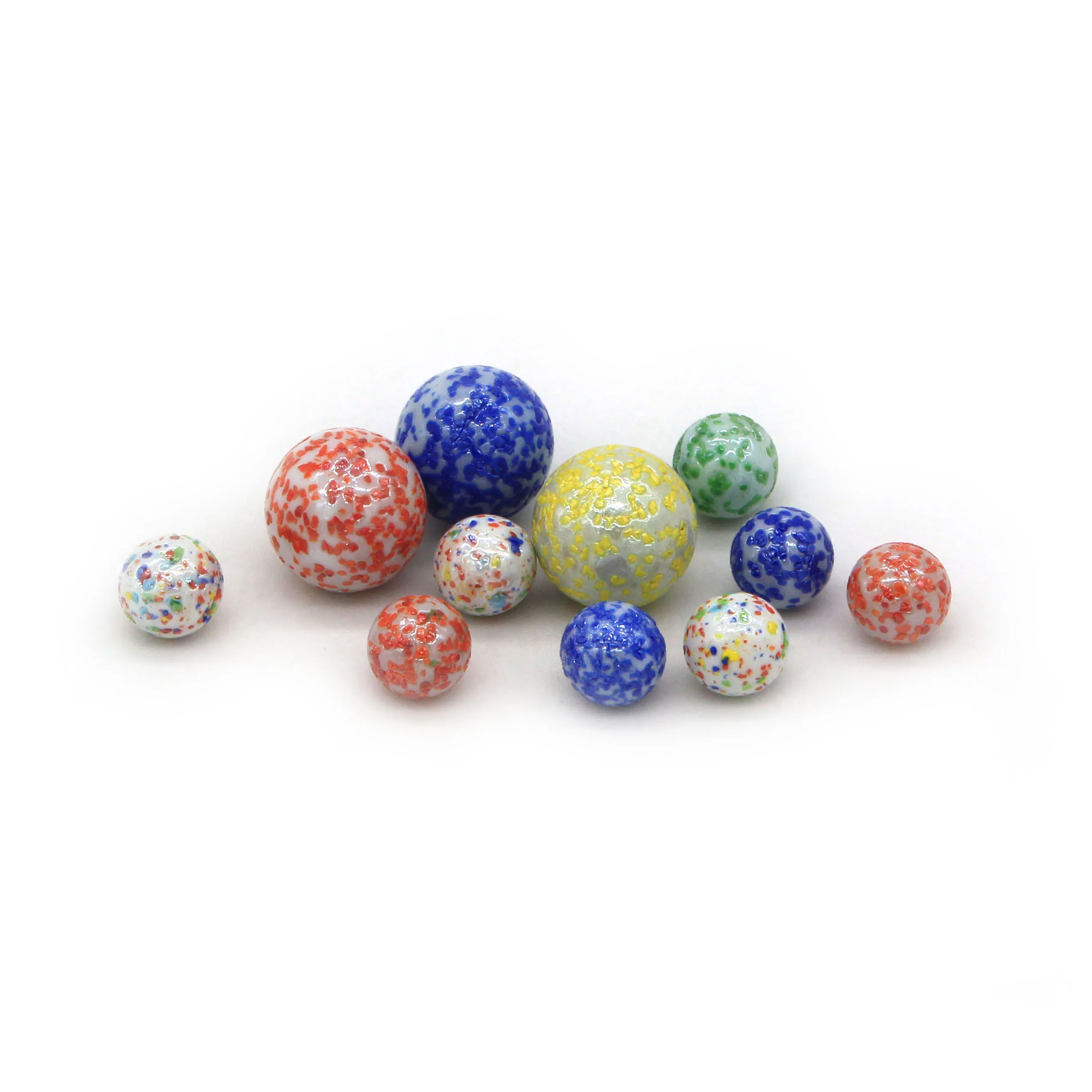 colorful R16mm white ceramic speckled glass marble ball for decoration