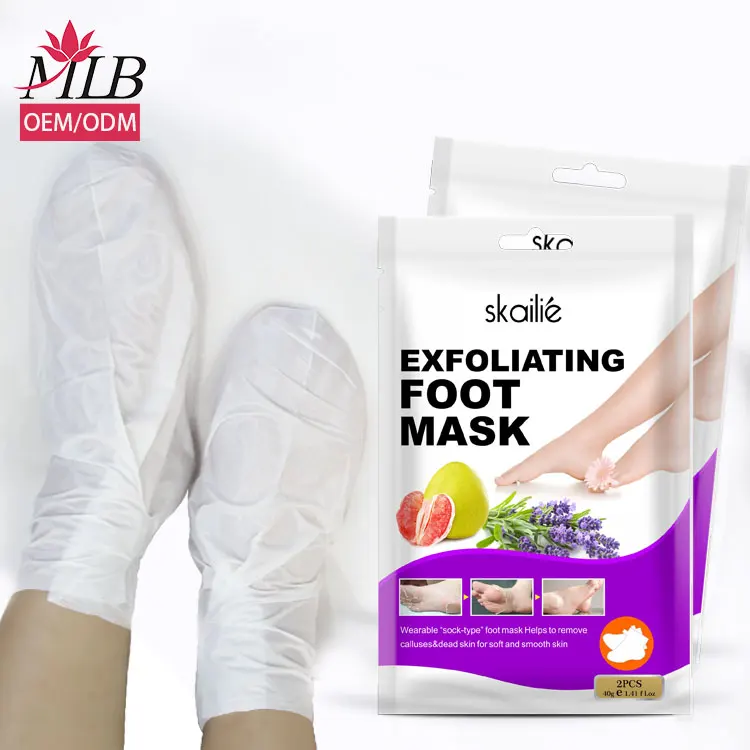 Luxury exfoliation foot care peeling mask skin socks type private label removal peel off feet mask organic footmask peeling pack