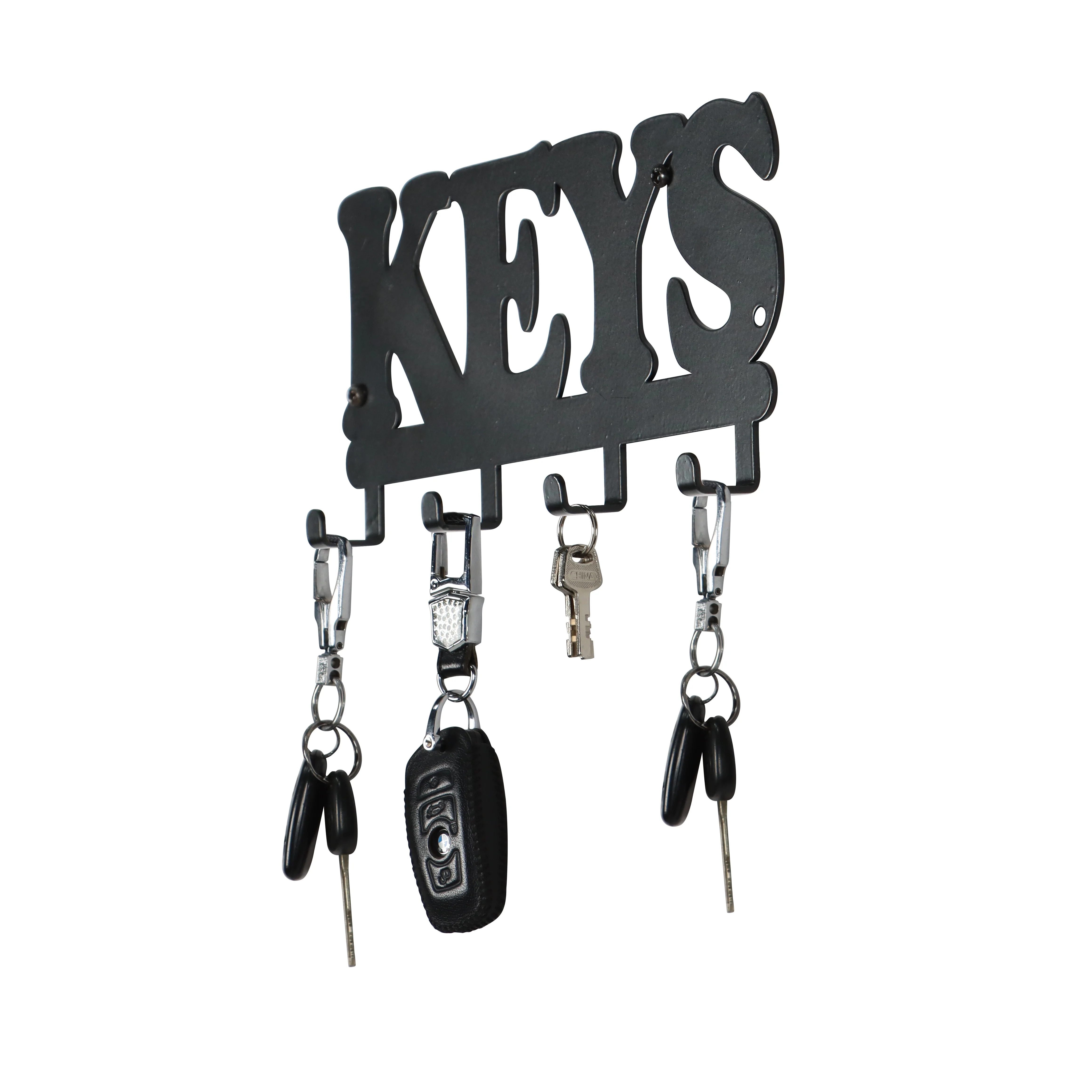 Wall Key Holder Wall Mounted Key Ring Hooks Metal Hanging Key Rack for Wall Decorative