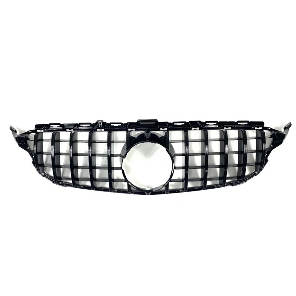 GT Front Grille For Mercedes Benz W205 C Class 2015-2018 C180 C200 C300 C260 Tuning Sport Front Grill ABS Front Bumper Grille
