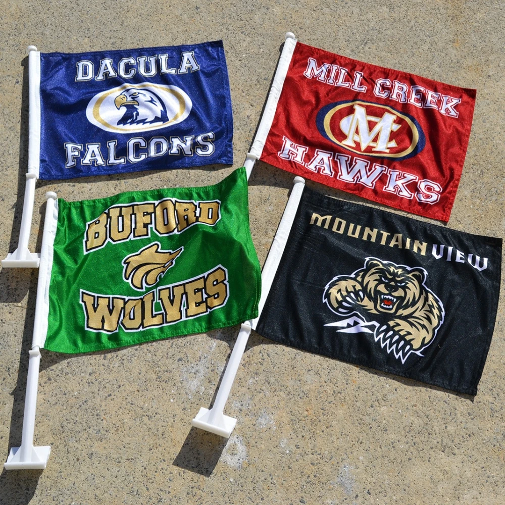 Wholesale Cheap Custom Edmonton Oilers NHL Hockey Team Flying Car Window Flag Sticks for Outdoor Usage Events Fans Supporters