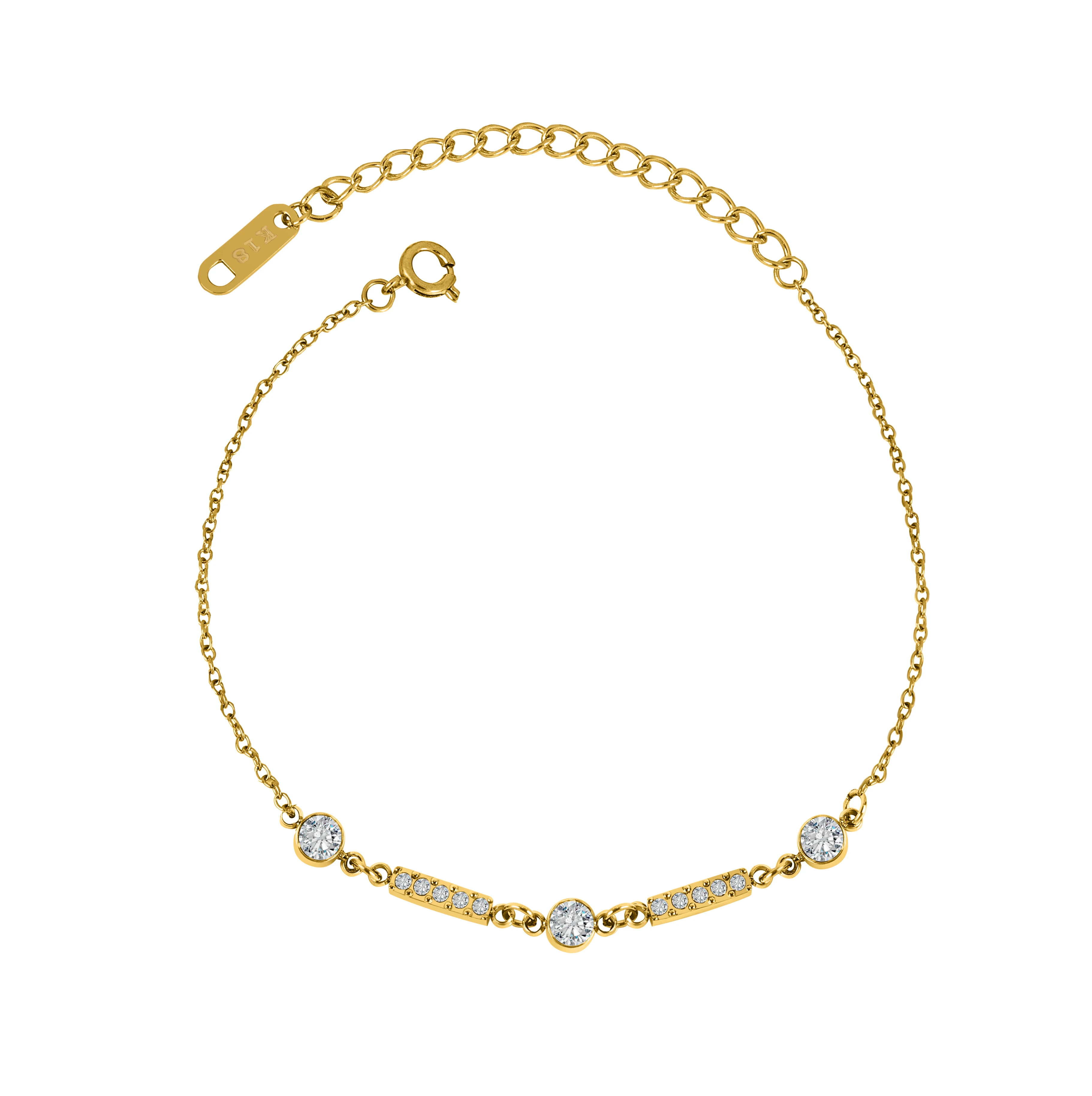 HOVANCI Hot Sell Bohemia Gold Plated Chain Link Bracelet Zircon Stone Crystal Bracelet For Women Girl Jewelry Gift