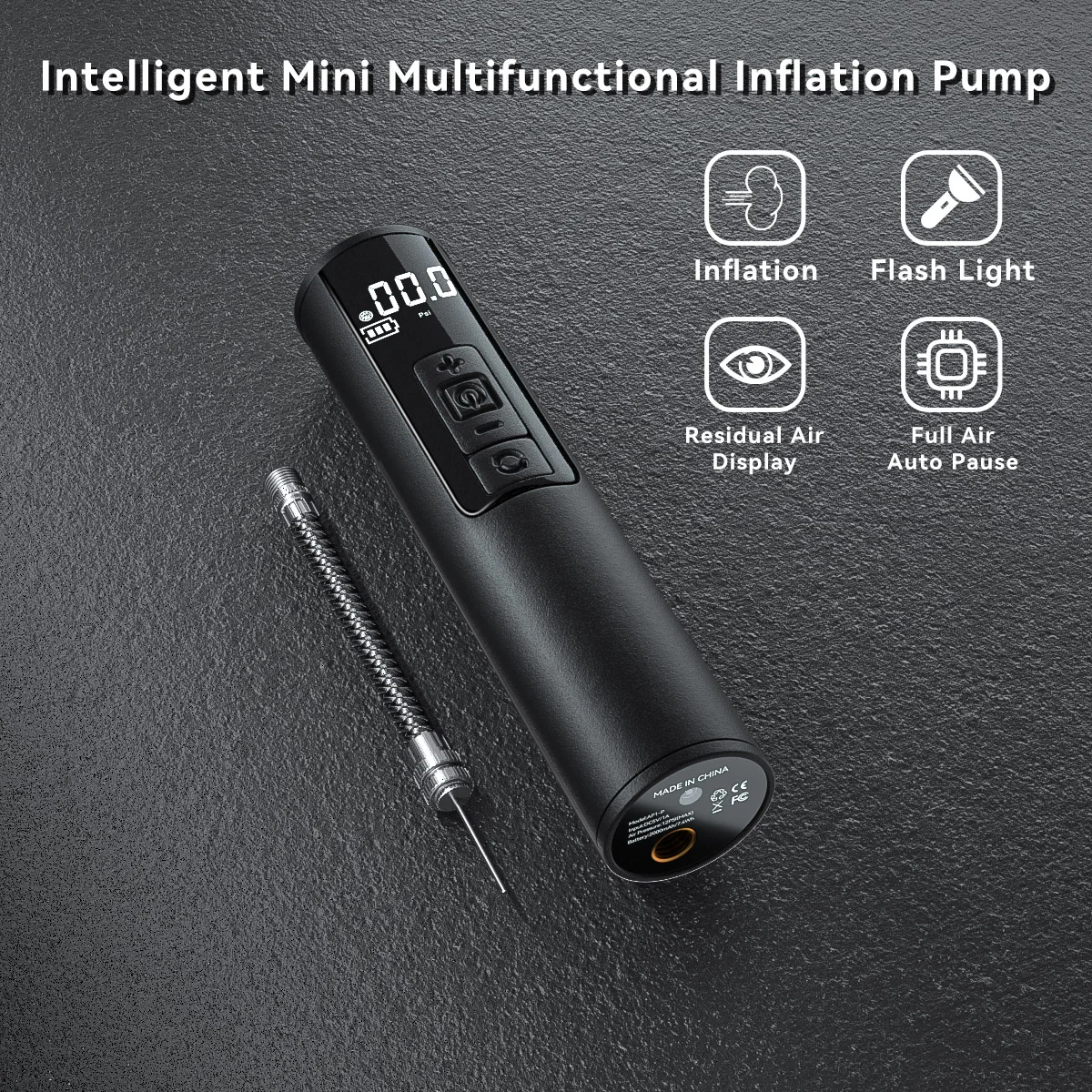 Electric Ball Pump, Smart Air Pump Portable Fast Ball Inflation with Precise Pressure Gauge for Sport Balls Football Basketball