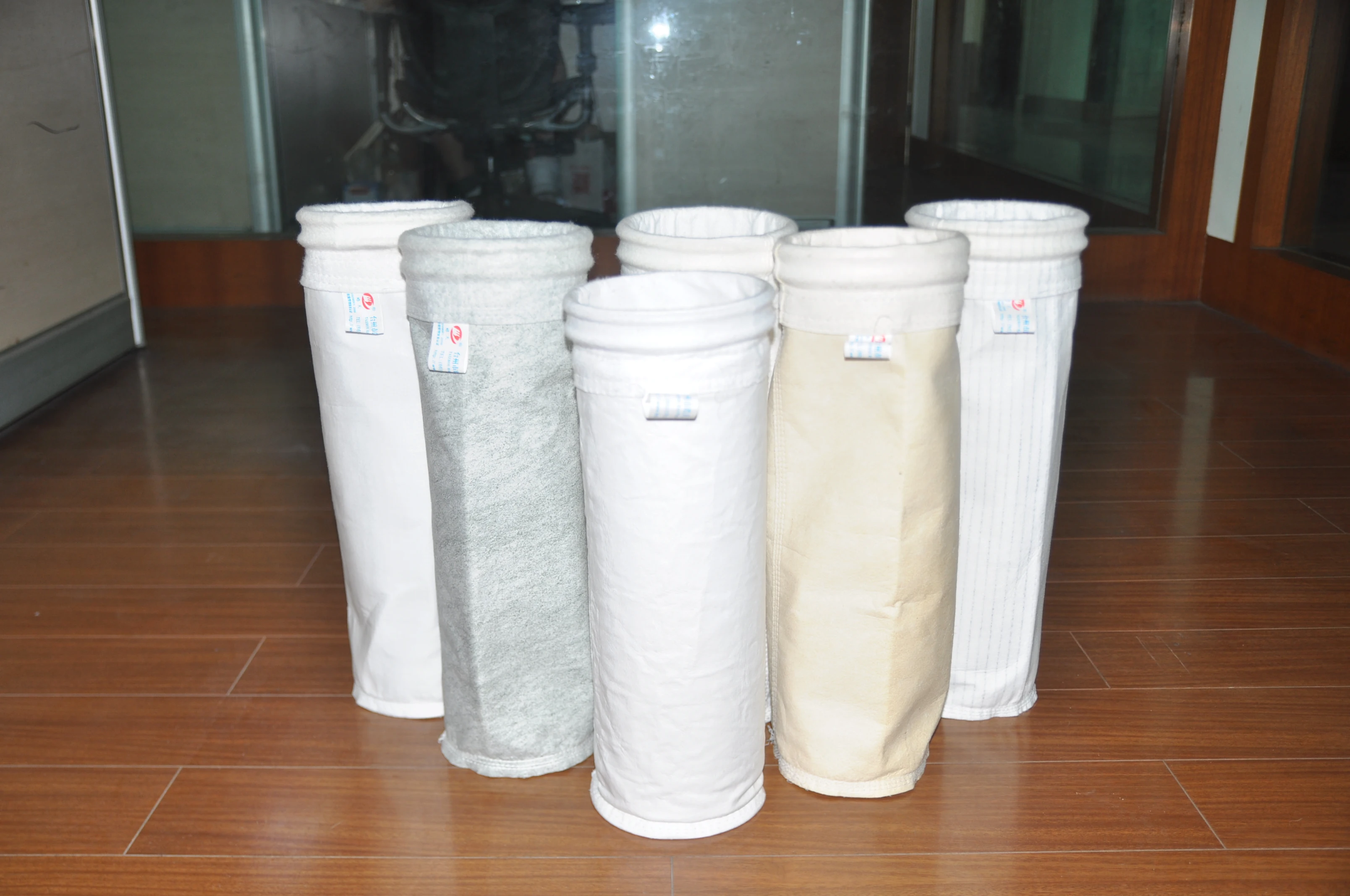 Antistactic F7 Fiberglass Mesh Filter Sock Pps Needle Punched Felt With Ptfe Coating Polyester Dust Collector Filter Sleeve