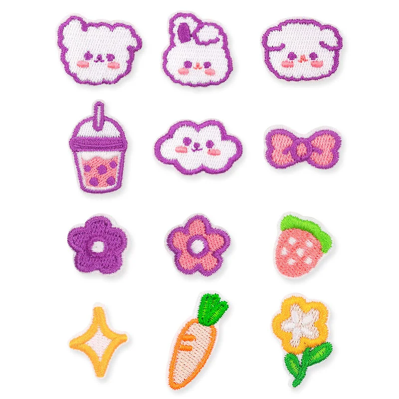 Cute Animal Cartoon Mini Bear Bunny Puppy Clouds Rabbit Clothes Embroidery Patch Iron on Patches for DIY Sewing Iron on Patch