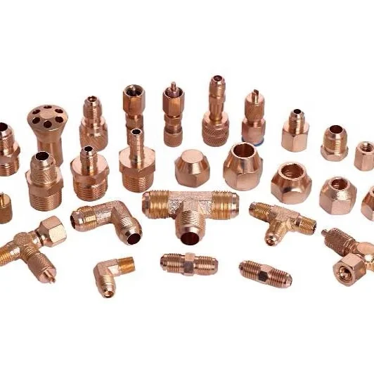 
ISO9001 refrigeration carrier air conditioner parts with cnc machining brass connector nut fitting 