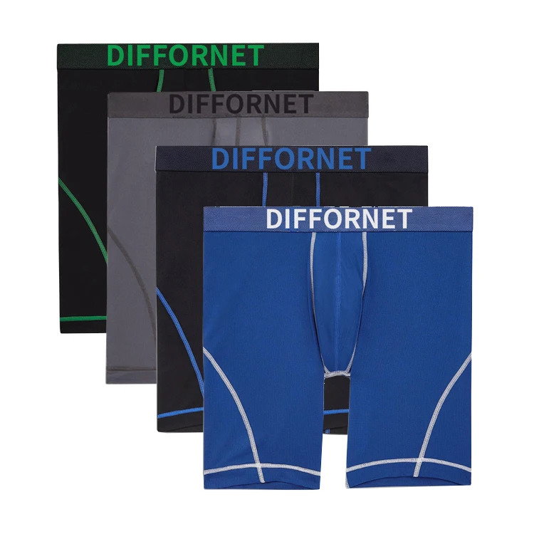Mens Underwear High Quality Custom Logo Solid Cotton Stretch Knitted Breathable Shorts Mens Boxer Briefs Manufacturer
