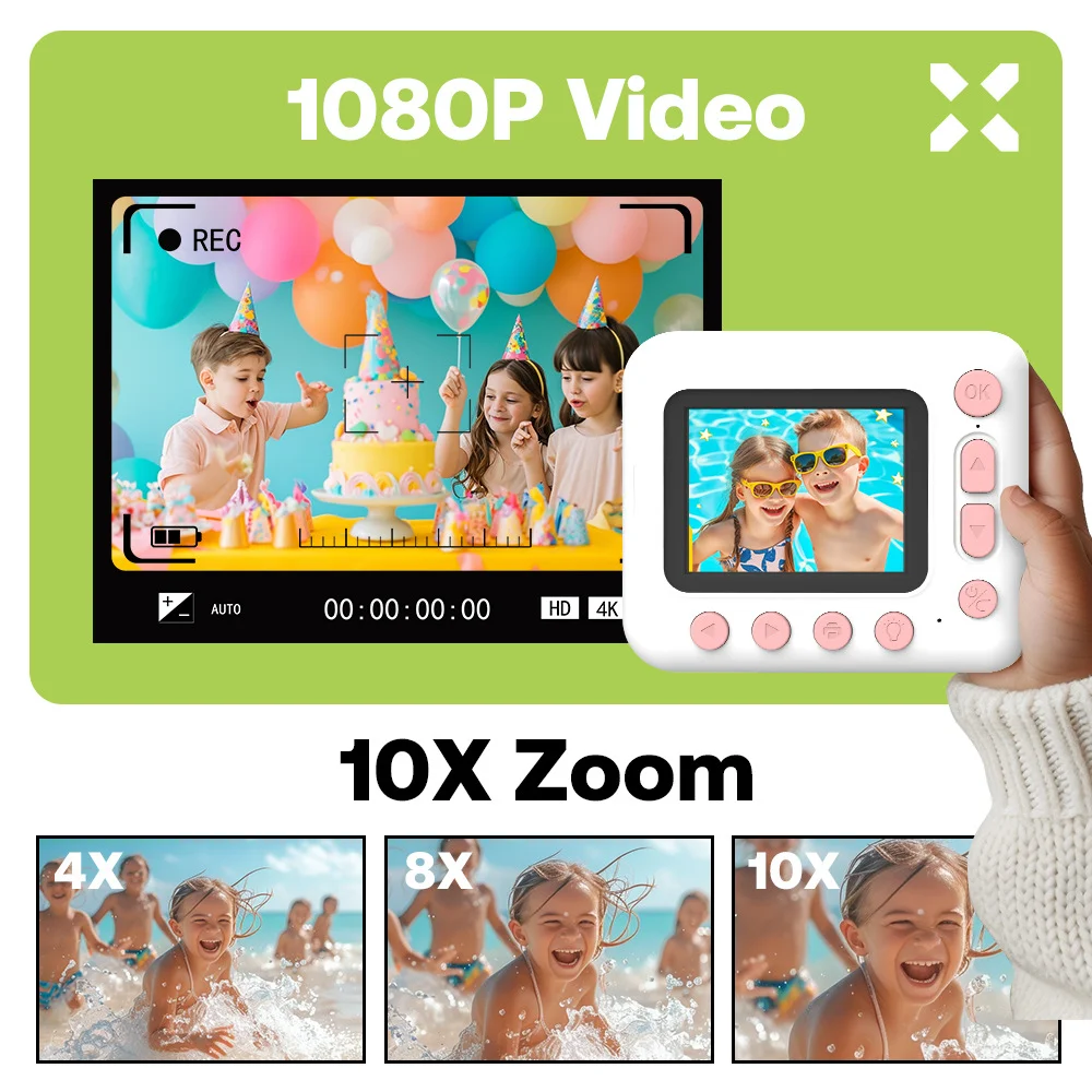 2024 Children Camera With Printer Camara Instantanea Shoot Instant Print Camera with Printing Paper For Kids ll